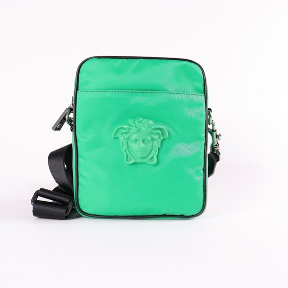 AUTHENTIC VERSACE LA MEDUSA LOGO NYLON CROSSBODY MESSENGER BAG - Picture 1 of 4